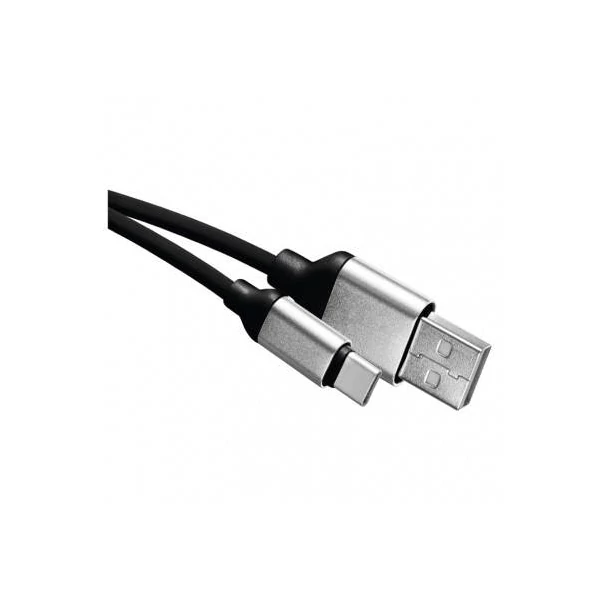 Töltő- és adatkábel USB-A 2.0 / USB-C 2.0, 1 m, fekete
