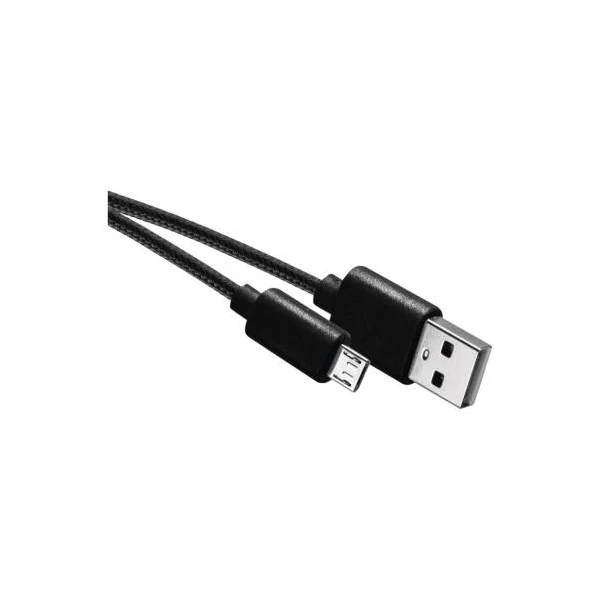 Töltő- és adatkábel USB-A 2.0 / micro USB-B 2.0, 2 m, fekete