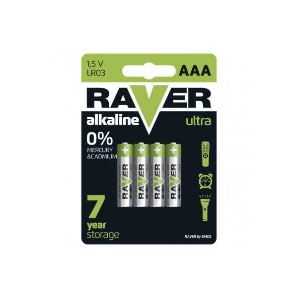 RAVER Alkáli elem AAA 4db/bliszter