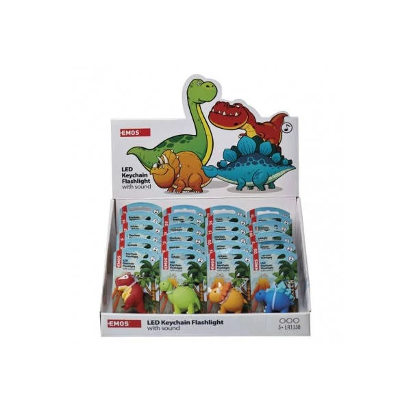 EMOS LED kulcstartó lámpa (dinoszauruszok) 24db, display box