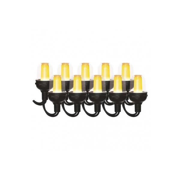 LED fényfüzér – 10× party égő, 4,5 m, kültérre és beltérre, vintage