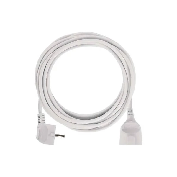 Hosszabbító 5 m / 1 aljzat / fehér / PVC / 1,5 mm2