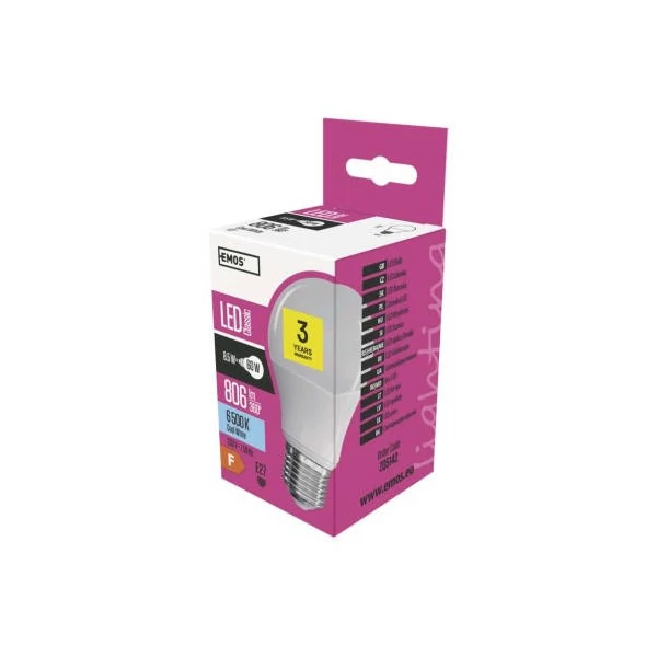 EMOS Classic LED izzó A60 E27 8.5W 806lm hideg fehér