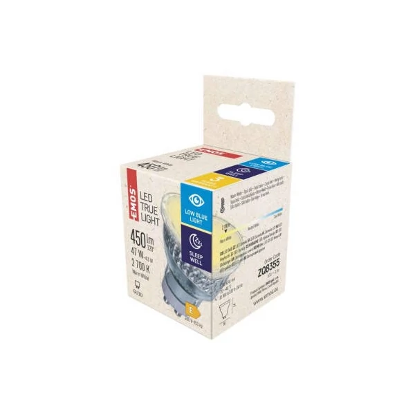 EMOS True Light LED izzó MR16 GU10 4.8W 450lm meleg fehér