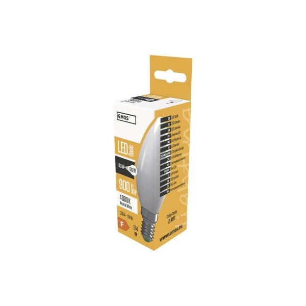 EMOS Basic LED izzó gyertya E14 8.3W 900lm természetes fehér