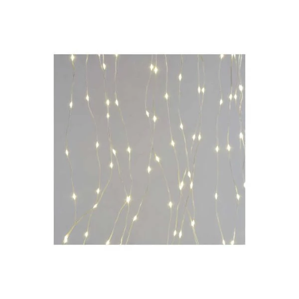 LED karácsonyi nano fényfüzér – fényfüggöny, 2,9x2 m, kültéri és beltéri, meleg fehér, pr.