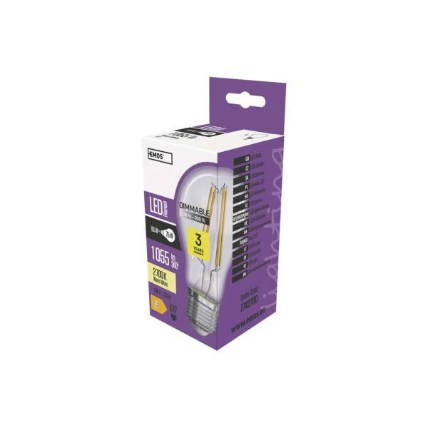 EMOS LED Filament izzó A60 E27 8.5W 1055lm dimm. meleg fehér