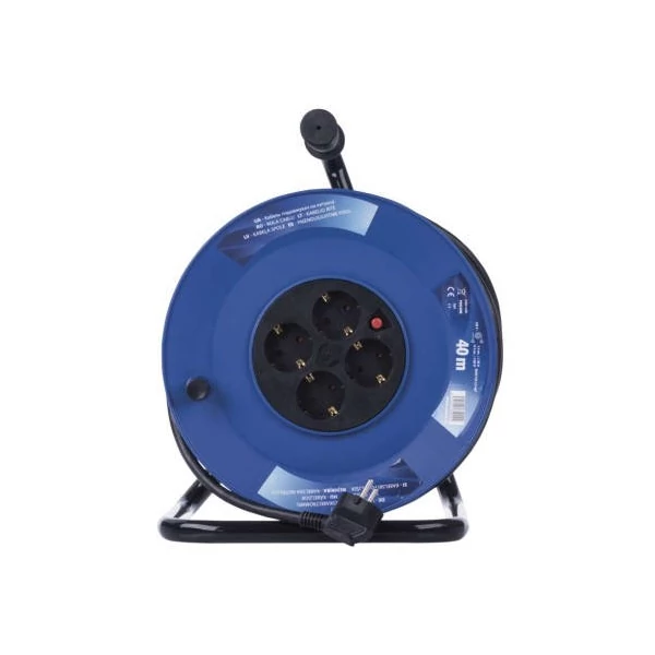 Kábeldob 40 m / 4 aljzat / fekete / PVC / 230 V / 2,5 mm2