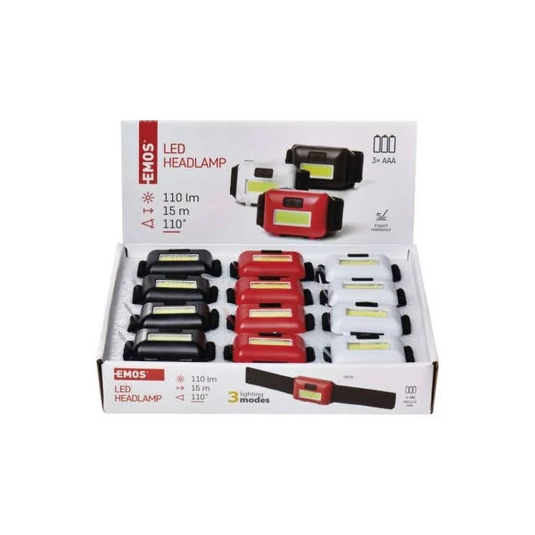 EMOS COB LED Fejlámpa 1W 110lm 12db, display box