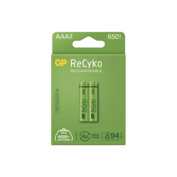 GP ReCyko NiMH Akkumulátor HR03 (AAA) 650mAh 2db