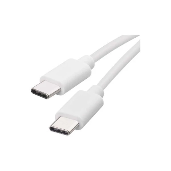 Töltő- és adatkábel USB-C 2.0 / USB-C 2.0, 1 m, fehér
