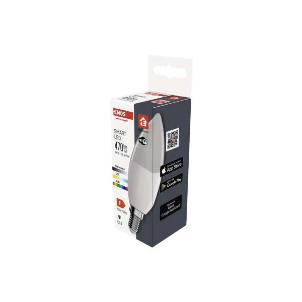LED izzó GoSmart gyertya / E14 / 4,8 W (40 W) / 470 lm / RGB / dimmelhető / Wi-Fi