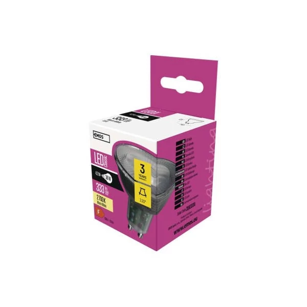LED izzó Classic MR16 / GU10 / 4,2 W (36 W) / 333 lm / meleg fehér