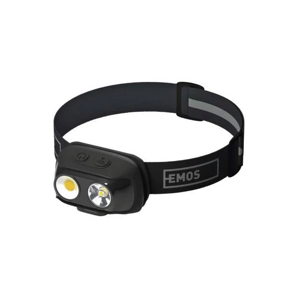 EMOS COB LED Fejlámpa tölthető P3542, 500lm, 130m, Li-pol 1200mAh