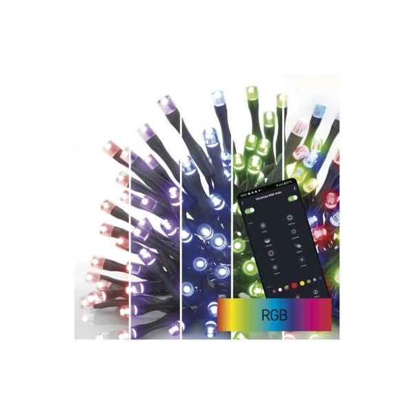GoSmart LED karácsonyi fényfüzér, 12m, kültéri és beltéri, RGB, programokkal, időz,wifivel