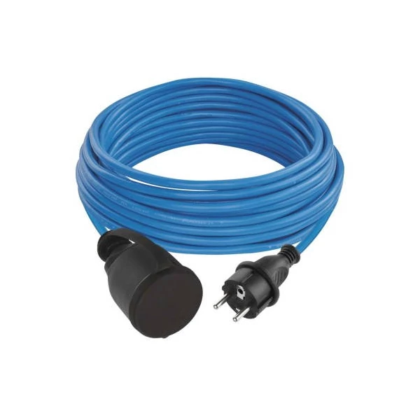 Weatherproof Extension Cord 10 m / 1 socket / black / silicon / 230 V / 1,5 mm2
