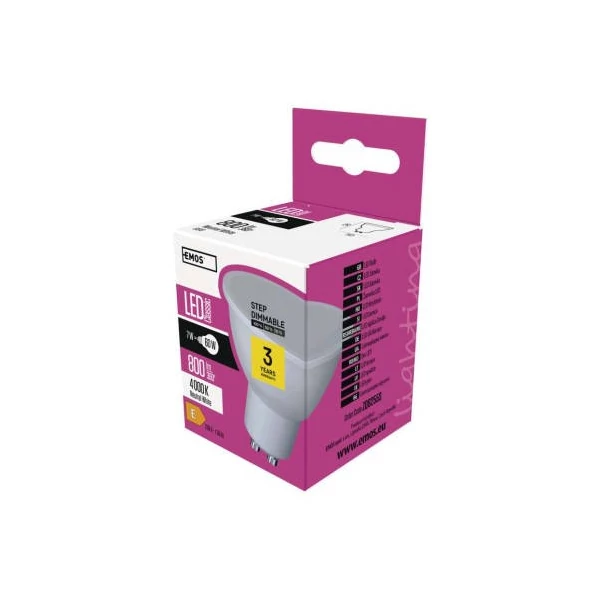 LED izzó Classic MR16 / GU10 / 7 W (60 W) / 800 lm / természetes fehér