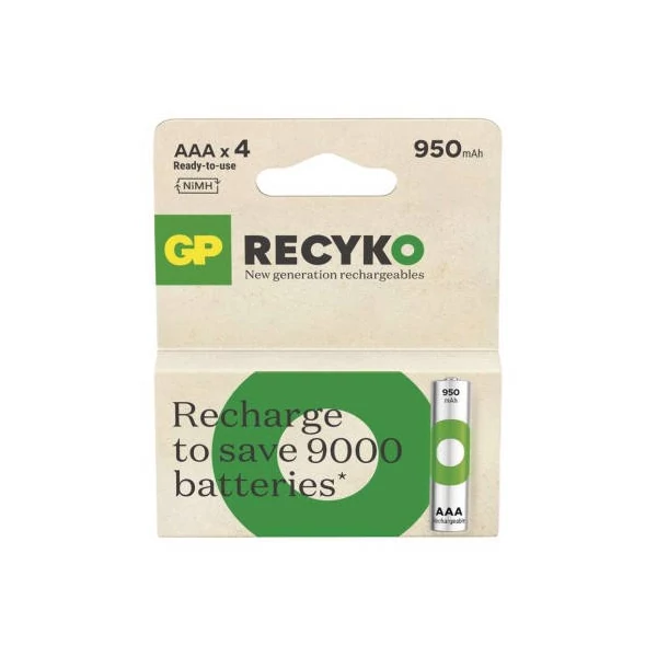 GP ReCyko NiMH Akkumulátor HR03 (AAA) 950mAh 4db