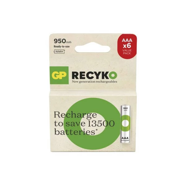 GP ReCyko NiMH Akkumulátor HR03 (AAA) 950mAh 6db
