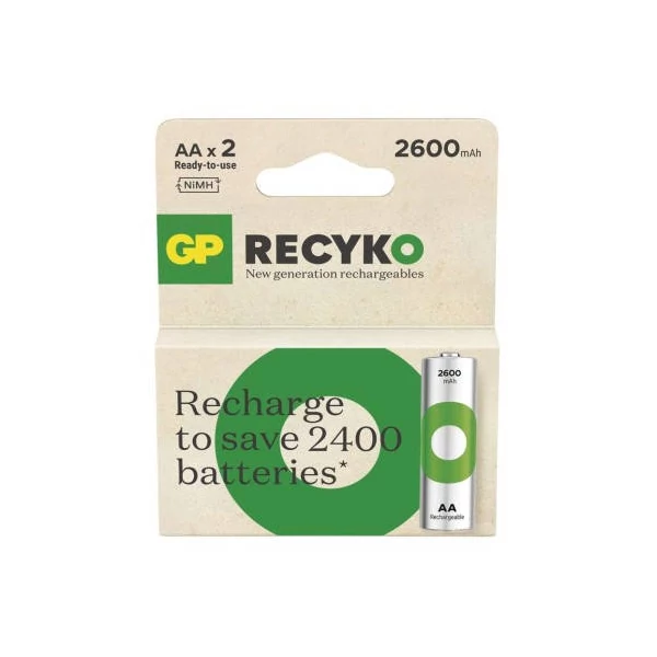 GP ReCyko NiMH Akkumulátor HR6 (AA) 2600mAh 2db