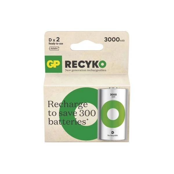 GP ReCyko NiMH Akkumulátor HR20 (D) 3000mAh 2db