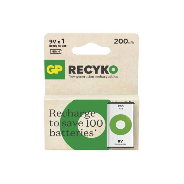 GP ReCyko NiMH Akkumulátor 6HR61 (9V) 200mAh