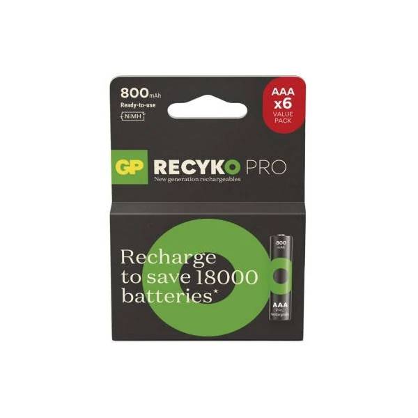 GP ReCyko Pro NiMH Akkumulátor HR03 (AAA) 6db