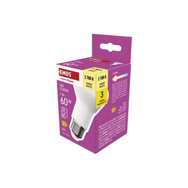 LED izzó Classic R63 / E27 / 7 W  (60 W) / 806 lm / Meleg fehér