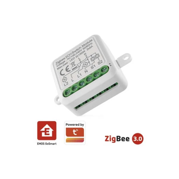 GoSmart kapcsolómodul IP-2102SZ, ZigBee, 2 csatornás
