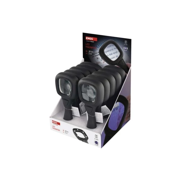 Kézi nagyító LED/UV megvilágítással, 10 db, dobozos kiszerelésben