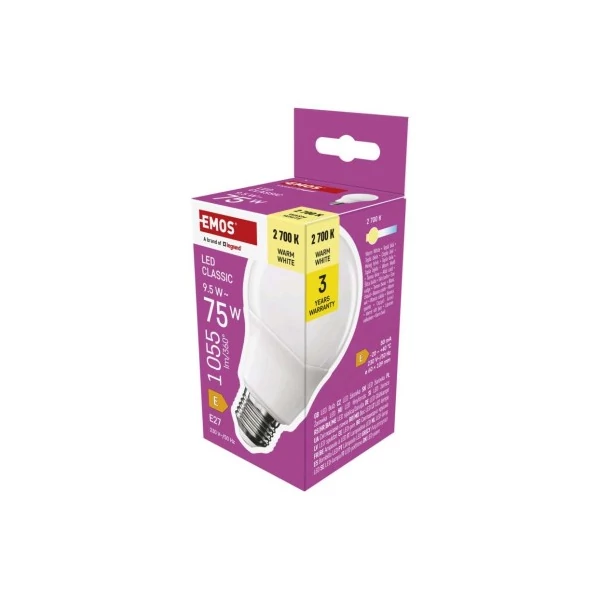 LED izzó Classic A60 / E27 / 9,5 W (75 W) / 1055 lm / meleg fehér