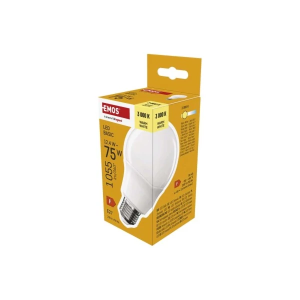 LED izzó Basic A60 / E27 / 12,4 W (75 W) / 1055 lm / Meleg fehér