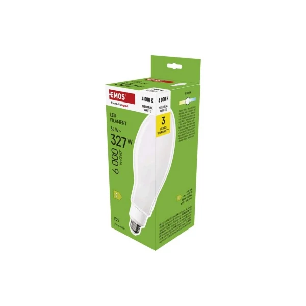 LED izzó Filament ED90 / E27 / 36 W (327 W) / 6 000 lm / természetes fehér