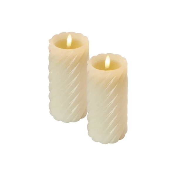 LED dekoráció – viaszgyertya 17 cm, 2x AAA, beltéri, meleg fehér, 2 db, távirányító