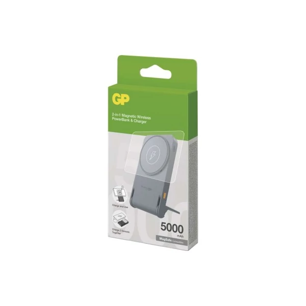 GP Powerbank Q05B , 5 000 mAh, 20 W+Wireless, fekete