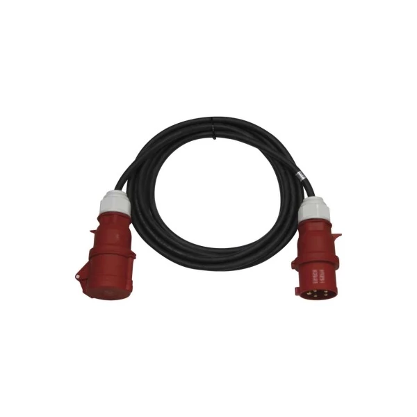 3 fázisú kültéri hosszabbító 25 m / 1 aljzat / fekete / gumi / 400 V / 4 mm2