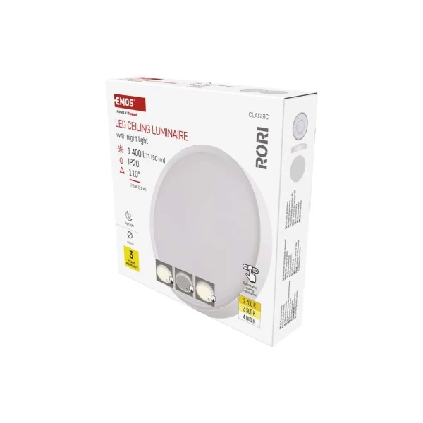 LED felületi lámpatest RORI kerek, fehér, 17W, CCT