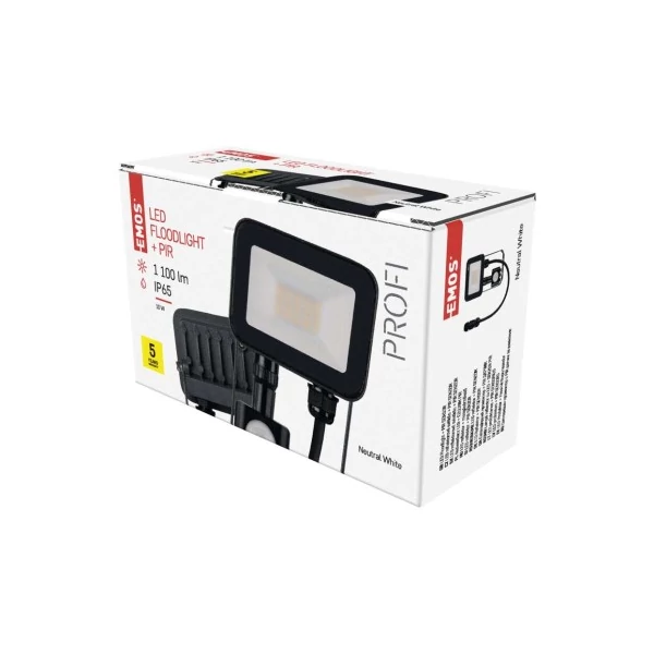 EMOS LED reflektor INOVO 10W 1100lm mozgásérzékelőve IP65 term. fehér