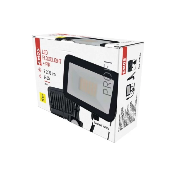 EMOS LED reflektor INOVO 20W 2200lm mozgásérzékelőve IP65 term. fehér