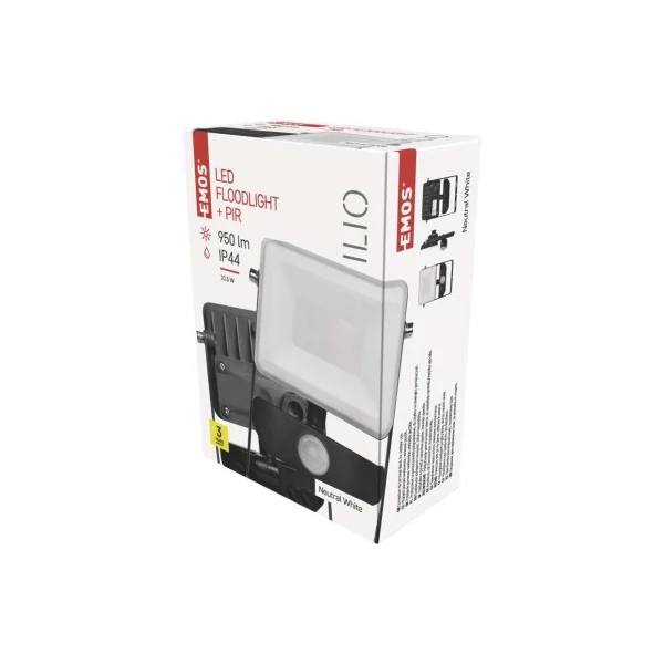 EMOS Ilio LED reflektor 10.5W 950lm mozgásérzékelővel IP44 term. fehér