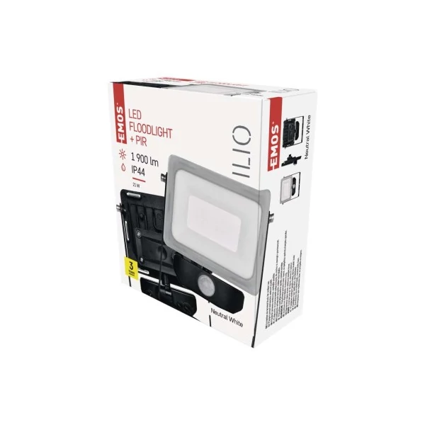 EMOS Ilio LED reflektor 21W 1900lm mozgásérzékelővel IP44 term. fehér