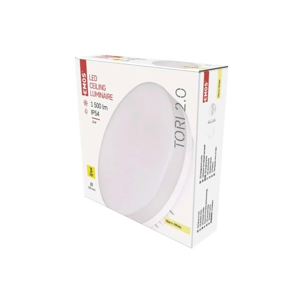EMOS LED MENNYEZETI LÁMPA TORI 15W WW IP54
