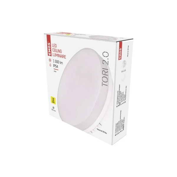 EMOS LED MENNYEZETI LÁMPA TORI 15W NW IP54