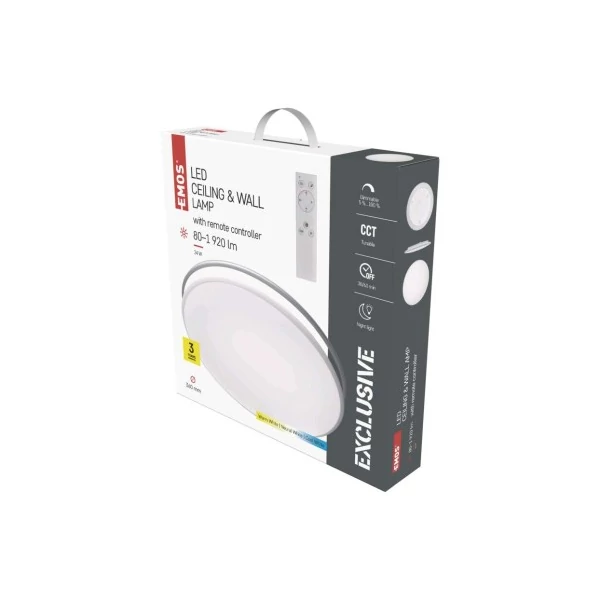 EMOS LED mennyezeti lámpa ALVI 24W 80-1920lm dimm. állítható színhőmérséklet