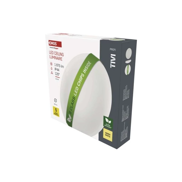 LED mennyezeti lámpatest TIVI, B CLASS, kerek, fehér 12,5W, IP44, Meleg fehér