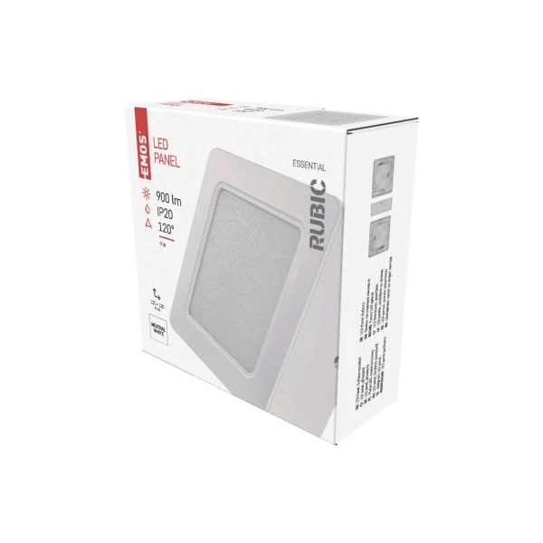 LED felületi lámpatest RUBIC, négyzet, fehér, 9W, természetes fehér