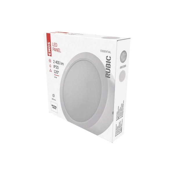 LED felületi lámpatest RUBIC, kerek, fehér, 24W, természetes fehér