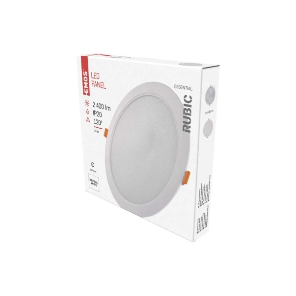 LED süllyesztett lámpatest RUBIC, kerek, fehér, 24W, természetes fehér