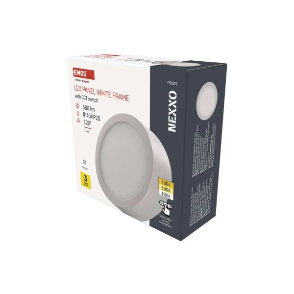 LED felületi lámpatest NEXXO, kerek, fehér, 7,6W, CCT