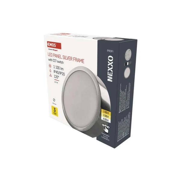 LED felületi lámpatest NEXXO, kerek, ezüst, 12,5W, CCT